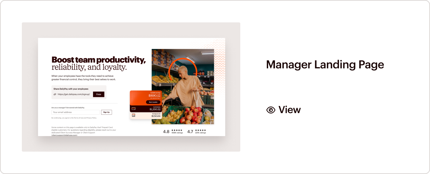 Manager Landing Page