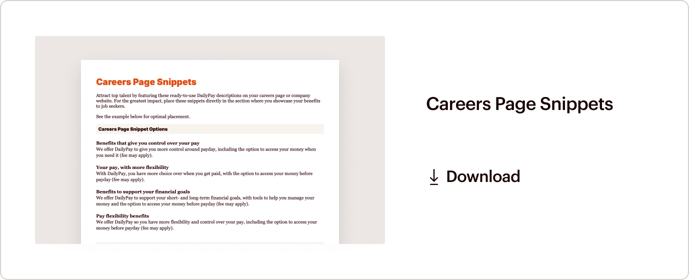 Careers Page Snippets